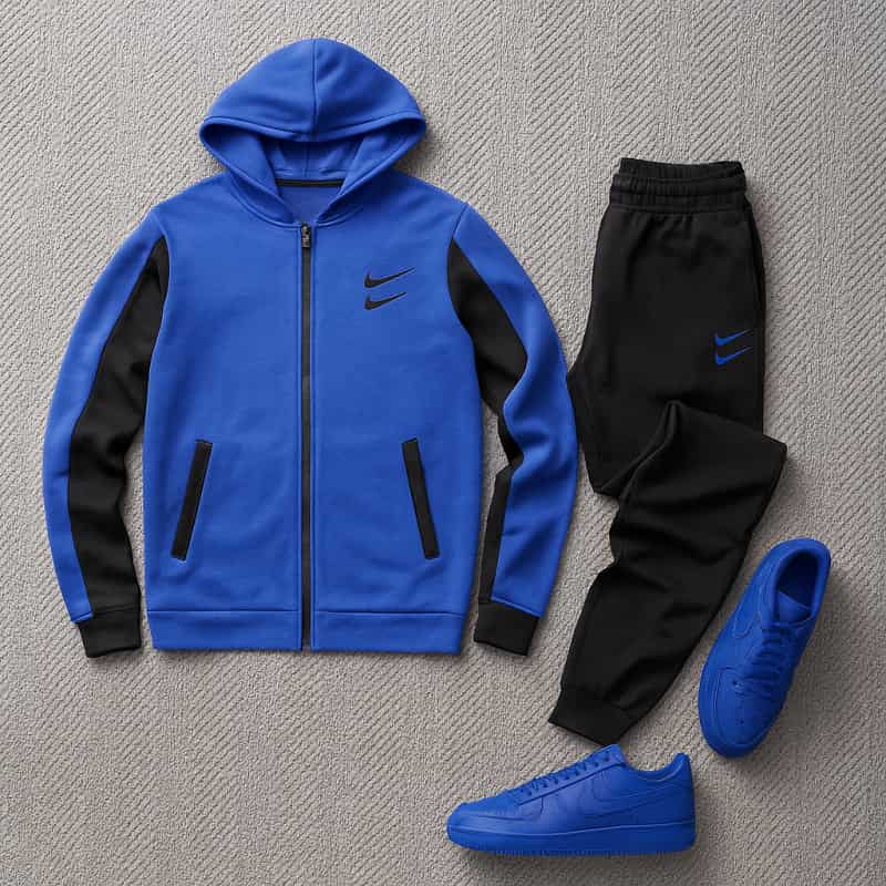 ست سوییشرت شلوار دو نایک آبی مردانه مدل Arat